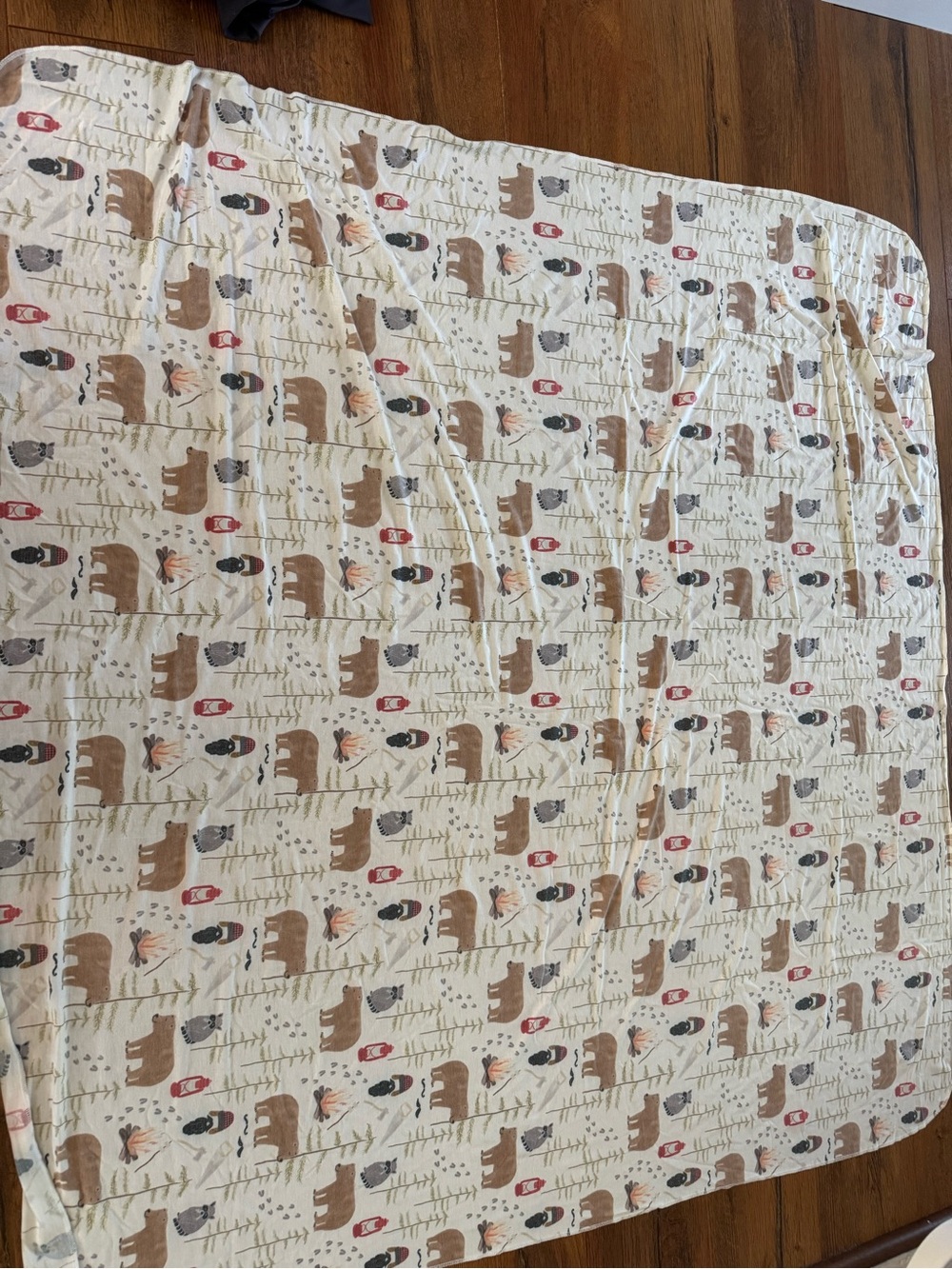 Copper pearl baby swaddle- Woodland Bear Cream